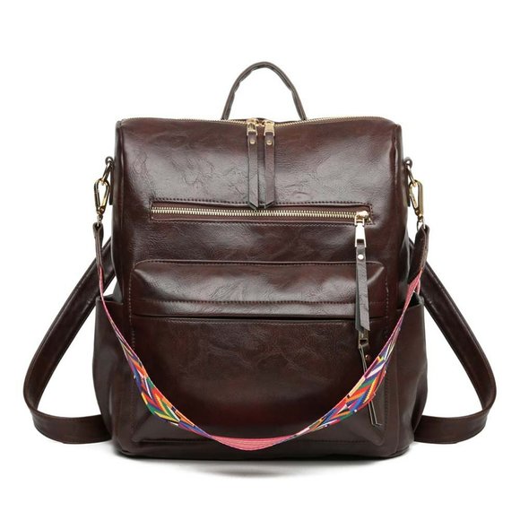 Coffee Washed Convertible Backpack by LEZA - Picture 5 of 5